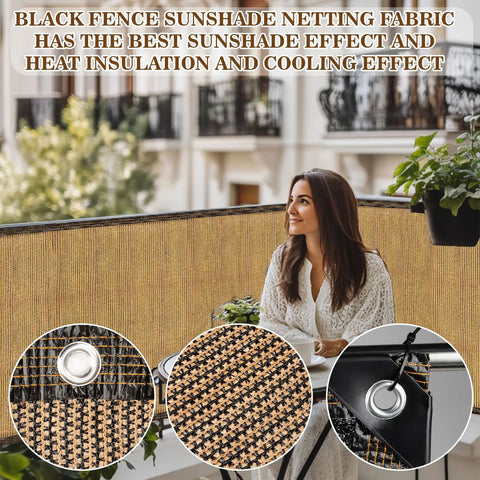 Outdoor Fence Privacy Screen 3 Ft By 10 Ft Brown Made From Durable HDPE Mesh With Reinforced Grommets Perfect No Fuss Privacy
