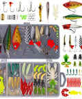 Freshwater Fishing Lures Kit With Spoon Lures And Soft Plastic Worms Bass Trout Salmon Tackle Set With Tackle Box Included