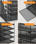 Five Tier Desk Organizer With Letter Trays And File Holder Space Saving Desktop Organizer For Office Supplies