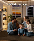 Family in living room with Ultra Bright 24ft COB LED Strip Light With 3780 LEDs, Natural White 4000K, CRI 90+, 24V lighting