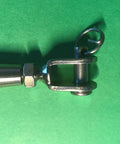 Top Shelf Marine Grade 316 Stainless Steel Turnbuckle Rigging Screw With Jaw To Jaw Ends M6 Quarter Inch heavy duty hardware detail.
