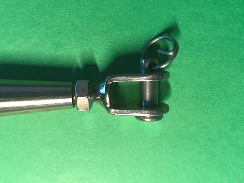 Top Shelf Marine Grade 316 Stainless Steel Turnbuckle Rigging Screw With Jaw To Jaw Ends M6 Quarter Inch heavy duty hardware detail.