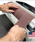 Installing the Ready To Cut Ready To Wrap Drum Sander Sandpaper Rolls 3 Inch Wide By 35 Feet Long Aluminum Oxide 80 Grit For 16 32 Drum Sanders