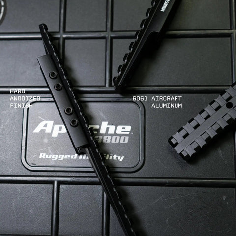 Low Profile Dovetail To Picatinny Rail Adapter for rifles with nine slots, made of 6061 aluminum, showing hard anodized finish.