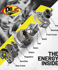 Exploded view of Replacement Marine Beefy High Output Alternator For Mercury Outboard Engines 75 90 115 225 Optimax Models