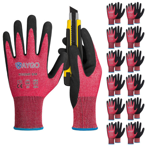 Cut Resistant Nitrile Coated Safety Gloves With Firm Grip ANSI Cut A4 KG22N Ideal For Construction Warehouse Woodworking And DIY Projects Durable Work Gloves For Heavy Duty Handling