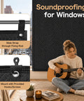 Straight Up Heavy Duty 48X80 Sound Absorbing Studio Blanket With Metal Grommets For Wall Hanging, used here for window soundproofing.