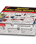 Quick Fist Rubber Clamp Mounting Kit box displaying eight piece clamp mounting kit 90010 black for tools and gear setup.