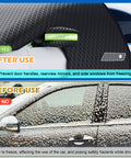 Comparison image: Before and After using the All Season Magnetic Windshield Cover For Ice And Snow, Universal Fit For Cars, SUVs, And Trucks.