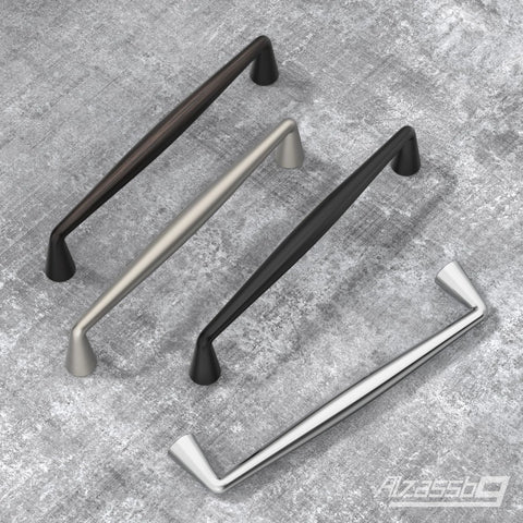 10 Pack Brushed Satin Nickel Cabinet Pulls With 3 Inch Hole Centers Solid Handles for Kitchen Drawers, Closets on Concrete Surface