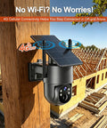 No Fuss Off Grid 4G LTE Cellular Wireless Security Camera For Remote Cabins Ranches And Pastures mounted on wood with solar panel.