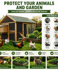 Heavy Duty 304 Stainless Steel Hardware Cloth 1/2 Inch 20 Gauge Welded Mesh Chicken Wire Fencing surrounding chicken coop with chickens.