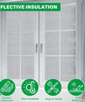 Window Insulation Roll 48In By 20Ft Reflective Heat Shield Bubble Film With Double Sided Aluminum Foil Insulation For Weatherproof Windows Garage Doors RVs Basements Beat The Heat All Year Round For Winter And Summer Comfort on window