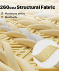 Close-up of 260 GSM HDPE fabric showing texture for Heavy Duty 12x16 Beige Sun Shade Rectangle Shade Sail With Super Ring Canopy Awning