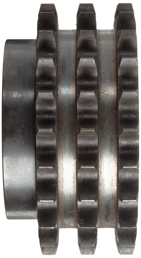 Rock Solid Triple Strand Roller Chain Sprocket For Sixty Chain With Thirty Teeth And Three Quarter Inch Pitch Includes One Inch Bore Type B Hub.