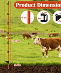 45 Inch Fiberglass Step In Electric Fence Post Kit With 20 Temporary Stakes And Clips For Cows Sheep And Other Livestock