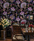 Boho Floral Peel And Stick Removable Wallpaper For Bedroom And Bathroom Renter Friendly Cabinet Decor Contact Paper 17.7 In By 118 In Easy Install Durable Thickened Design in dining room with floral pattern.