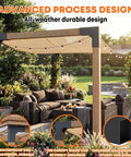 4 Pack Pergola Bracket Kit Sets, 2-Way L Shaped Corner Brackets For 3.5 By 3.5 Inch Wood Posts in garden setting