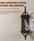Solid Copper Dusk To Dawn Outdoor Wall Light With Clear Beveled Glass In Oil Rubbed Bronze, 18.5 Inch Wall Sconce E26 Base
