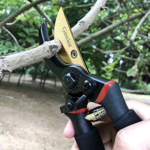 8 Inch Titanium Coated Bypass Pruning Shears For Heavy Duty Garden Pruning Premium SK5 Steel Blade Rust Resistant And Ultra Sharp Ergonomic Non Slip Aluminum Handles For Smooth Cutting used to cut branch
