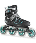 Tempest W 100C Premium Fitness Race Skates For Women With 4x100mm Supreme Wheels SG9 Bearings And Carbon Shell in black and blue