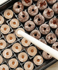 72 Coconut Coir Seed Starter Pellets Kit With Humidity Dome And Watertight Tray 35mm Peat Free Pellets in tray on table