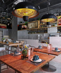 Infrared Hanging Patio Heater for Indoor Outdoor Use, Ceiling Mount, 3 Heat Settings 600W/900W/1500W in a restaurant