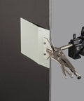 Impact Plate Clamp Duckbill Style Seven Inch Metal Jaw For Flat Items Up To Four Inch Thick holding a foam core board