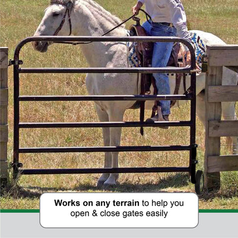 Tall Gate Wheel That Stops Gate Sag No Fuss And Lets Your Gate Swing Smoothly Every Time, Fits Round Tube Gates From One To Two Inches, Multicolor Durable Gate Accessory For DIY Installations P GWT in field
