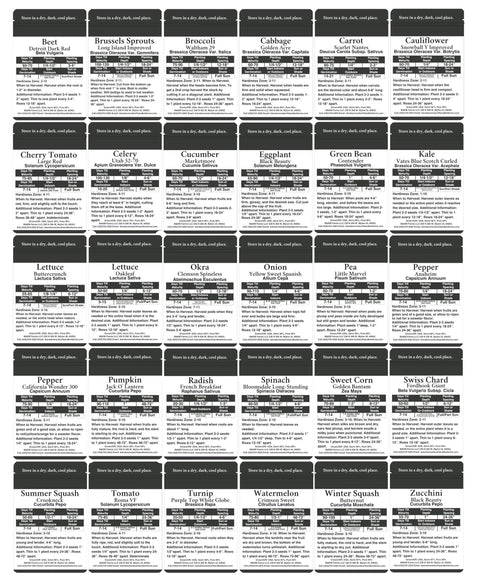 Ultimate Survival Garden Seed Kit With Twenty Thousand Non GMO Heirloom Seeds In Thirty Varieties Five Year Supply Weatherproof Bucket And Free Online Planting Guide For Easy Home Garden Setup seed variety chart