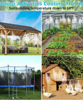 Outdoor Misting System for Patio and Garden Beat the Heat With 50 Ft Cooling Mist Kit in use on gazebo, greenhouse, trampoline, and yard