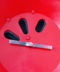 Heavy Duty 70 Pound Turf Broadcast Spreader For Contractors red weatherproof hopper vents close-up