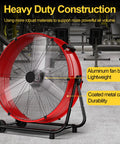 14000 CFM Heavy Duty Industrial Drum Fan Built Tough For Real World Jobs 30 Inch High Velocity Floor Fan in gym setting