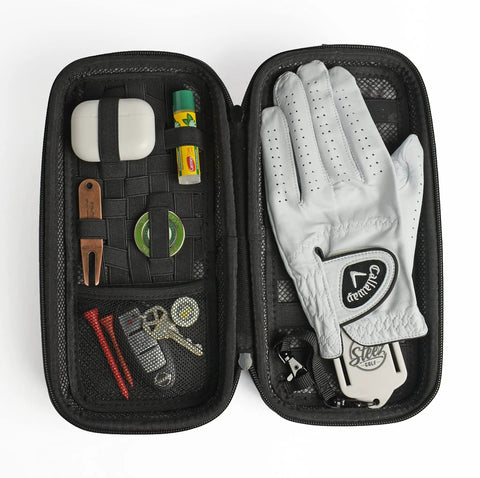 Golf Accessory Case And Bag Organizer Airtight Water Resistant Protective Hard Case with accessories and glove hanger