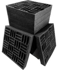 Bang For Buck Black Acoustic Foam Panels 12 Pack Hella Effective Sound Absorption For Podcast Recording And Streaming smooth grid panels stacked
