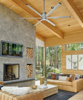 Top Shelf Modern Smart Ceiling Fan With Hella Fast Airflow And Slick WiFi App Control Featuring SenseMe Tech for large living room.