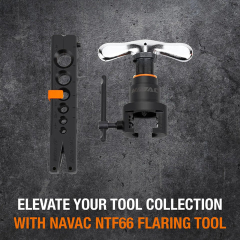 Pro Grade Flaring Tool Set NTF66C with NTC12 Tubing Cutter on textured surface