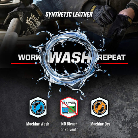 Material4X Original Work Gloves For Rugged Abrasion Resistant Hand Protection With Durable Synthetic Leather machine washable