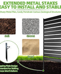 63 Inch High Black Privacy Screen For AC Units And Trash Cans with extended metal stakes for different ground types