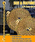 G80 Tow Chain One Quarter Inch By Twenty Foot Log Chain With G70 Clevis Grab Hooks, 2-pack coiled, 3300 lbs WLL