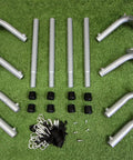 Backyard Batting Cage Kit With Heavy Vinyl Backstop And Pitcher Training Target, 24 To 30 Foot Net, steel frame components