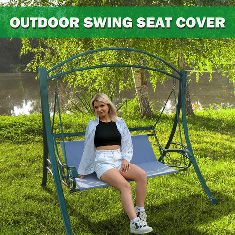Thick 600D Oxford Swing Seat Cover For Two To Three Seater Outdoor Patio Swing Dark Green 45.2 By 18.9 By 18.9 Inches Weatherproof Cushion Replacement With Double Stitching And High Density on outdoor swing.