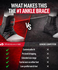 Ultralight Lace Up Ankle Brace With Figure 8 Strapping For Sprained Ankles, comparison with competitor ankle brace.