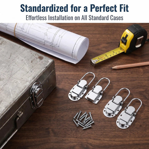 5pc Heavy Duty Duckbill Toggle Latches Secure Metal Hasp Clamps For Tool Chests And Storage Cases Locking Mechanism on workspace.