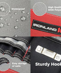 Close-up of the Bucket Tool Organizer Caddy Fits 3.5 to 5 Gallon Buckets, 51 Pockets, showing waterproof polyester and sturdy hook.