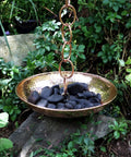 Large Copper Rain Chain Basin 16.5 Inch Diameter 4 Inch High Handmade 20 Gauge Pure Copper With Patina Finish