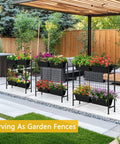 Vertical Raised Garden Bed With Trellis And Legs For Patio Balcony Outdoor Planter Box For Herbs Flowers And Vegetables Elevated Climbing Plant Bed 32.4 Inch High Black