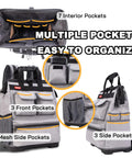 Heavy Duty Tool Backpack With Laptop Compartment Waterproof Molded Base And Padded Back Support Large Capacity pockets