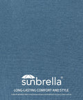 Close-up of Sunbrella fabric in Spectrum Denim for Outdoor Patio Chair Cushions 4 Pack Water Resistant Stain Resistant Weather Resistant.