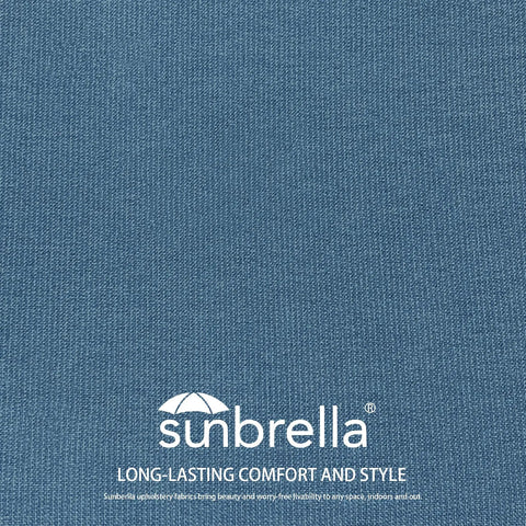 Close-up of Sunbrella fabric in Spectrum Denim for Outdoor Patio Chair Cushions 4 Pack Water Resistant Stain Resistant Weather Resistant.